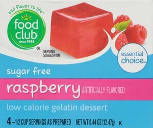 Food Club Essential Choice Sugar Free Low Calorie Raspberry Gelatin Dessert 0.44 oz