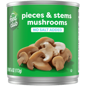 Food Club No Salt Added Pieces & Stems Mushrooms 4 oz