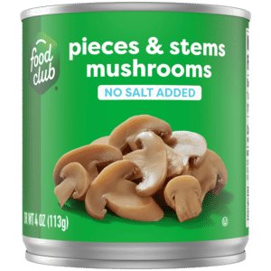 Food Club No Salt Added Pieces & Stems Mushrooms 4 oz