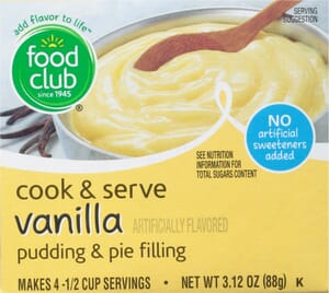 Food Club Vanilla Pudding & Pie Filling 3.12 oz