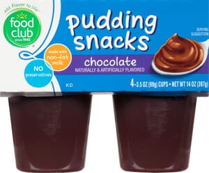 Food Club Chocolate Pudding Snacks 4 ea