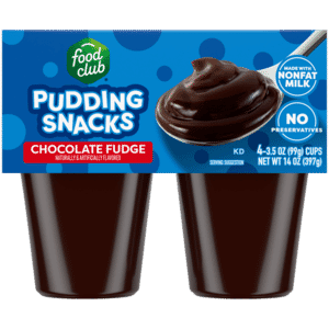 Food Club Chocolate Fudge Pudding Snacks 4 – 3.5 oz Cups