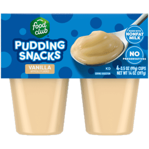 Food Club Vanilla Pudding Snacks 4 – 3.5 oz Cups