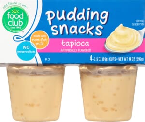 Food Club Tapioca Pudding Snacks 4 ea