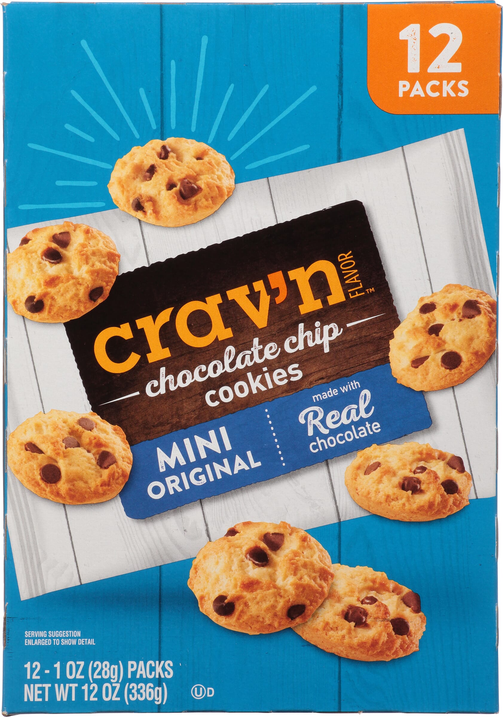 Crav'n Flavor 12 Packs Mini Original Chocolate Chip Cookies 12 ea