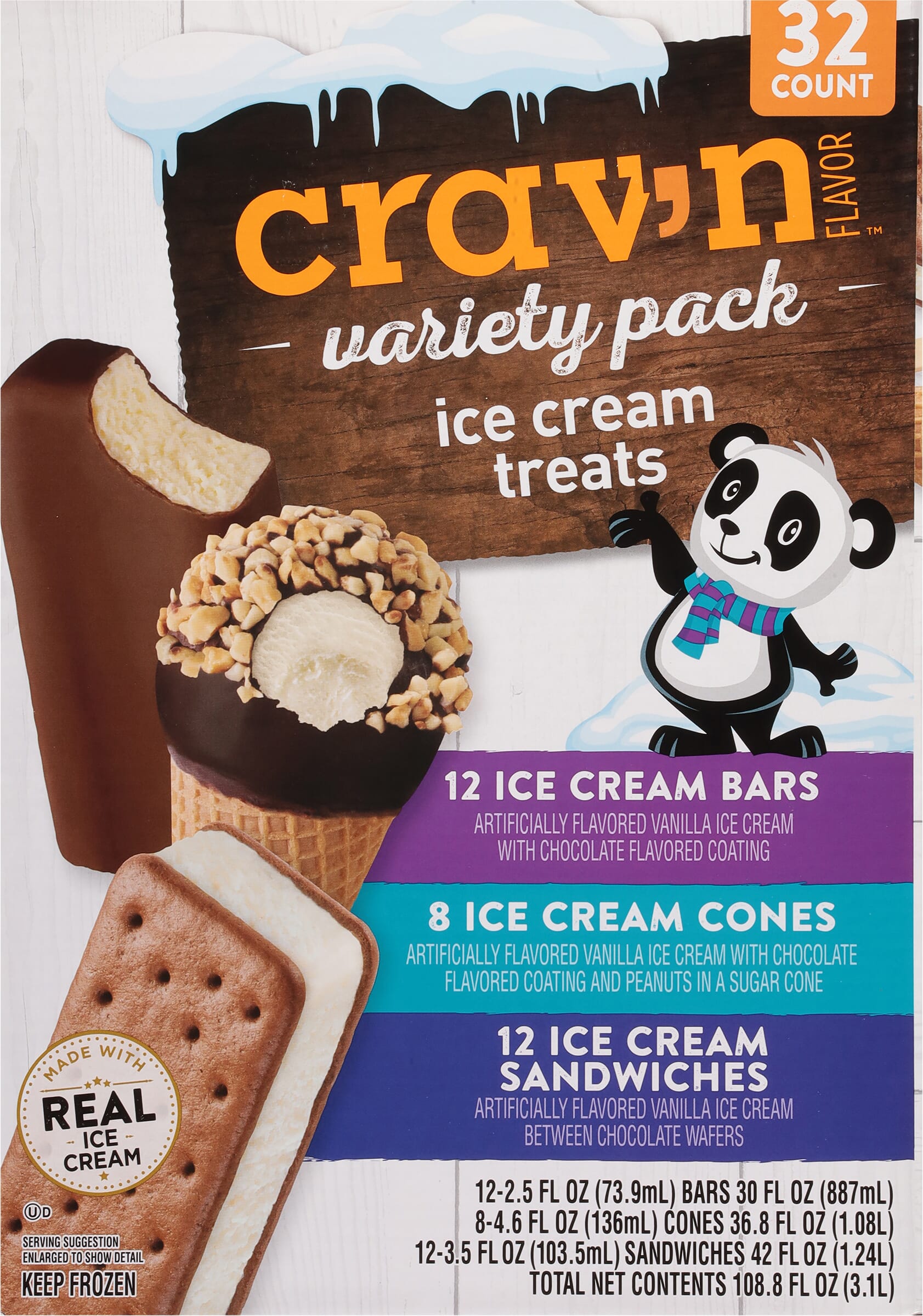 Crav'n Flavor Ice Cream Treats Variety Pack 32 Each