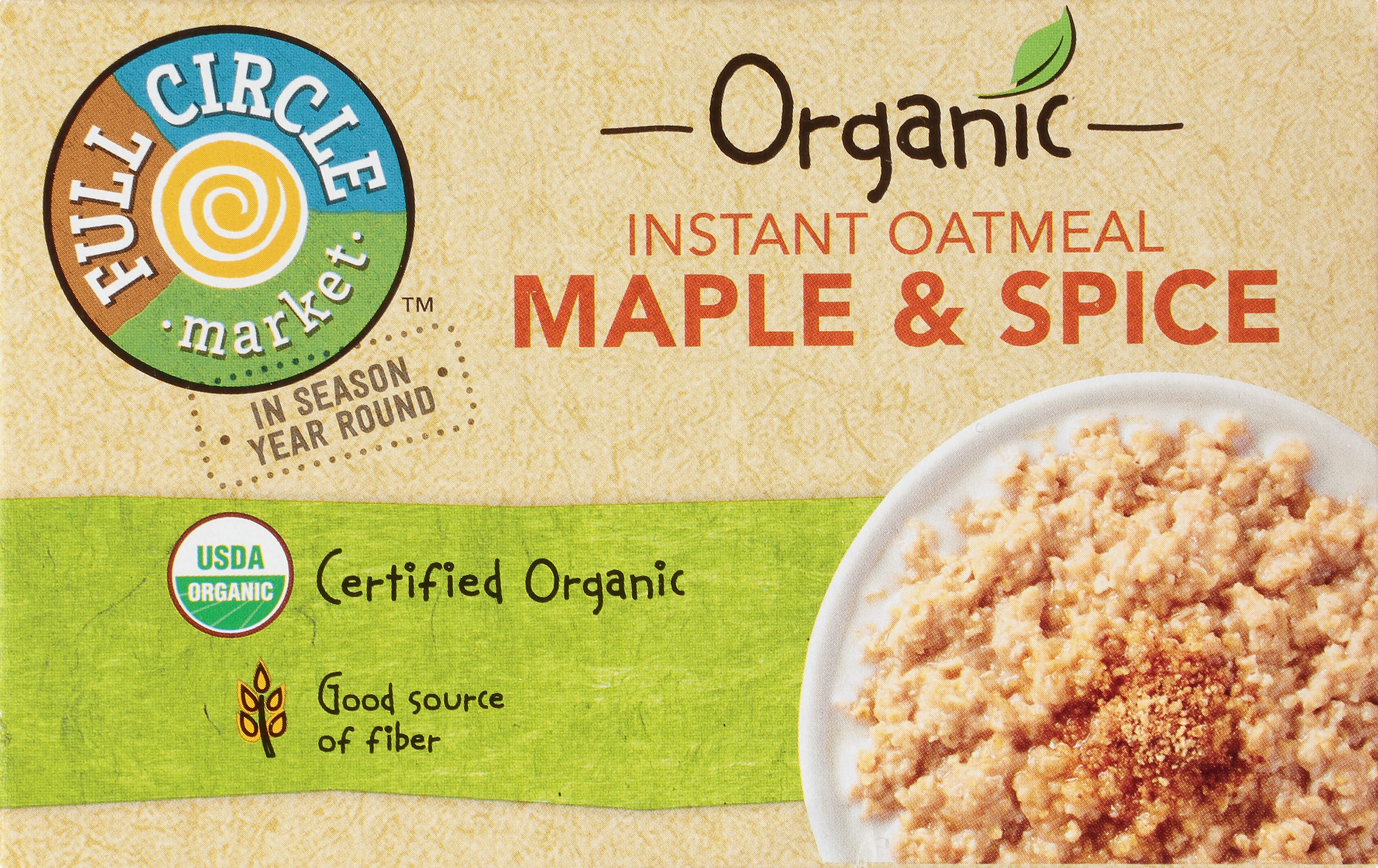 Full Circle Market Organic Maple & Spice Instant Oatmeal 8