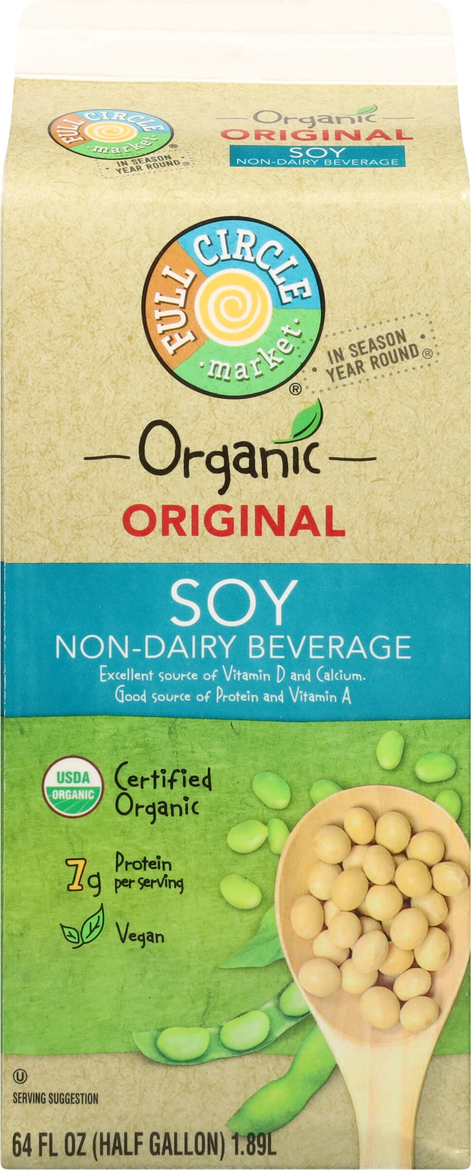 Soy Milk Full Circle Market Organic Soy Original Non-Dairy Beverage 64 fl