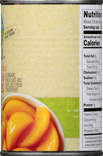 Canned Fruit, Organic Yellow Cling Peach Slices in Organic Peach & Pear  Juice from Concentrate, 15 oz at Whole Foods Market