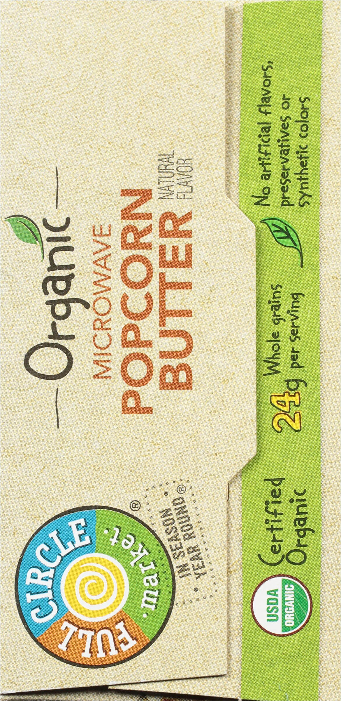 Full Circle Market Organic Microwave Butter Popcorn 3 ea