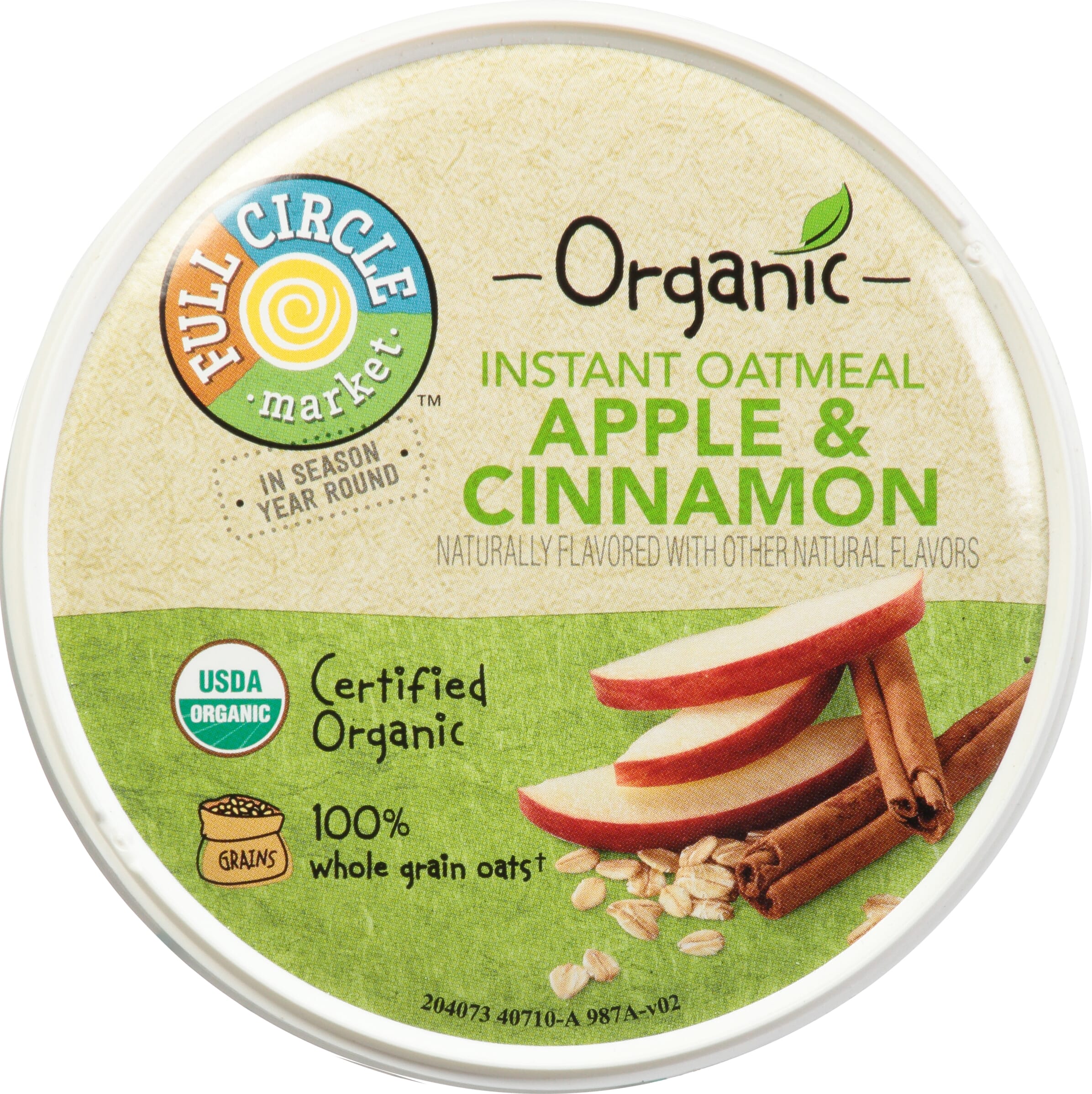 Full Circle Market Organic Instant Apple & Cinnamon Oatmeal 1.9 oz