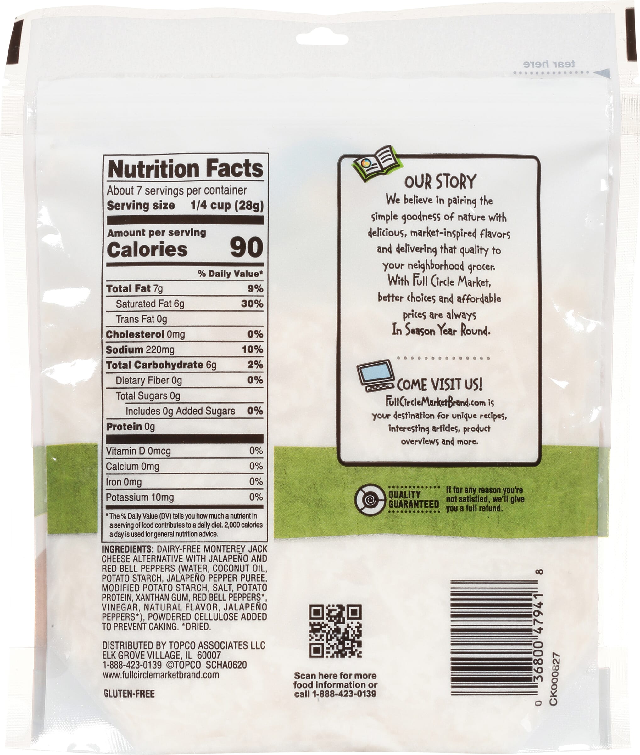 Full Circle Market Plant-Based Monterey Jack Shredded Cheese