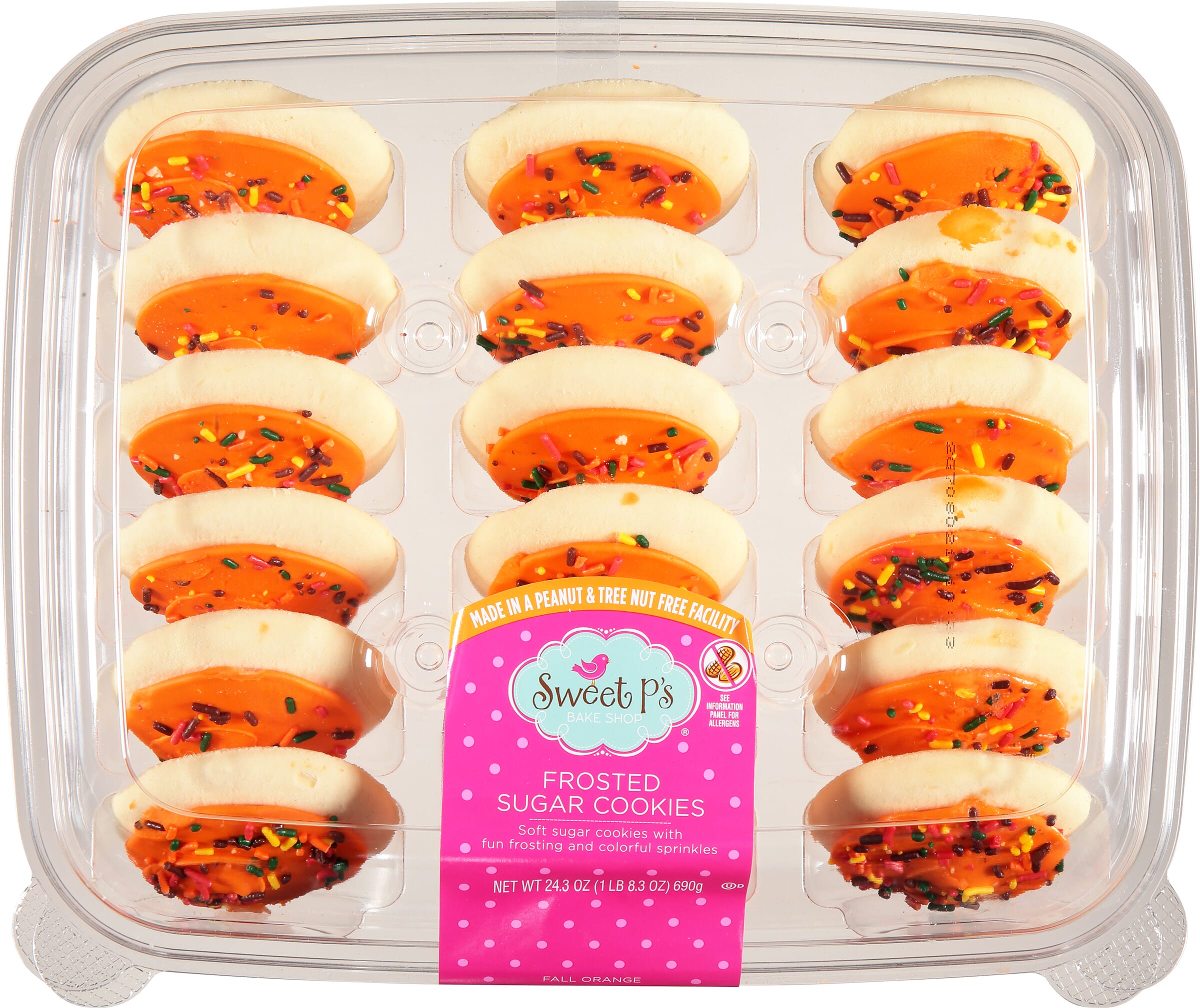 Sweet P's Frosted Fall Orange Sugar Cookies 24.3 oz - Sweet
