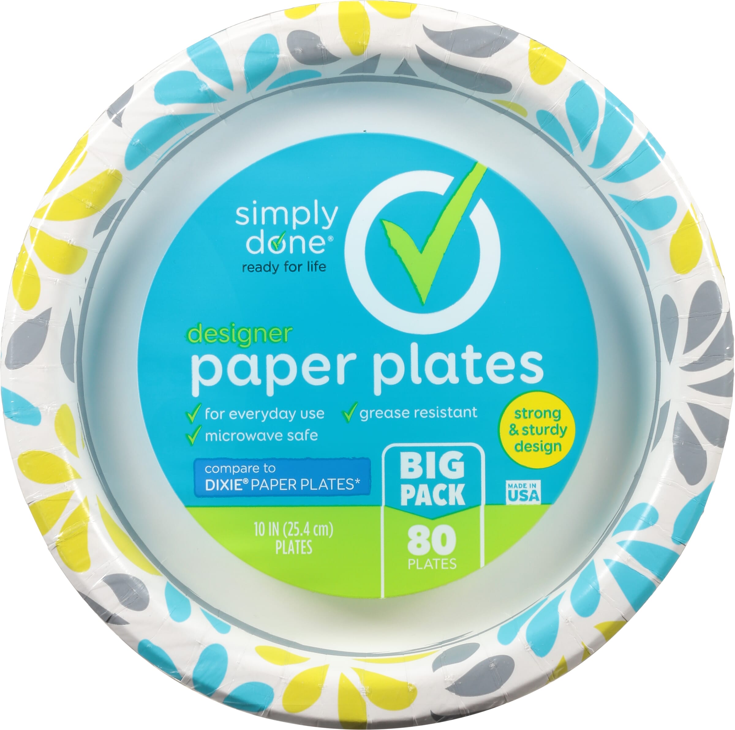 Simply Done Big Pack 10 Inch Designer Paper Plates 80 ea Simply Done