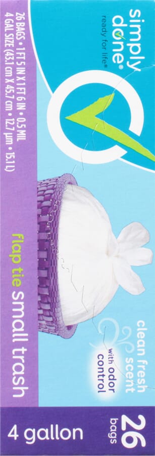 Simply Done 4 Gallon Small Flap Tie Clean Fresh Scent Trash Bag 26