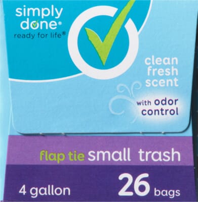 Small Unscented Flap-Tie Trash Bags - 4 Gallon - 30ct - up & up