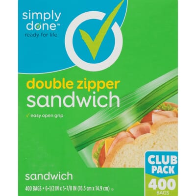 Simply Done Double Zipper Sandwich Bags (90ct)