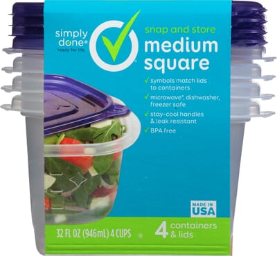 Simply Done Containers & Lids, Twist Top, Medium, 32 Fluid Ounce