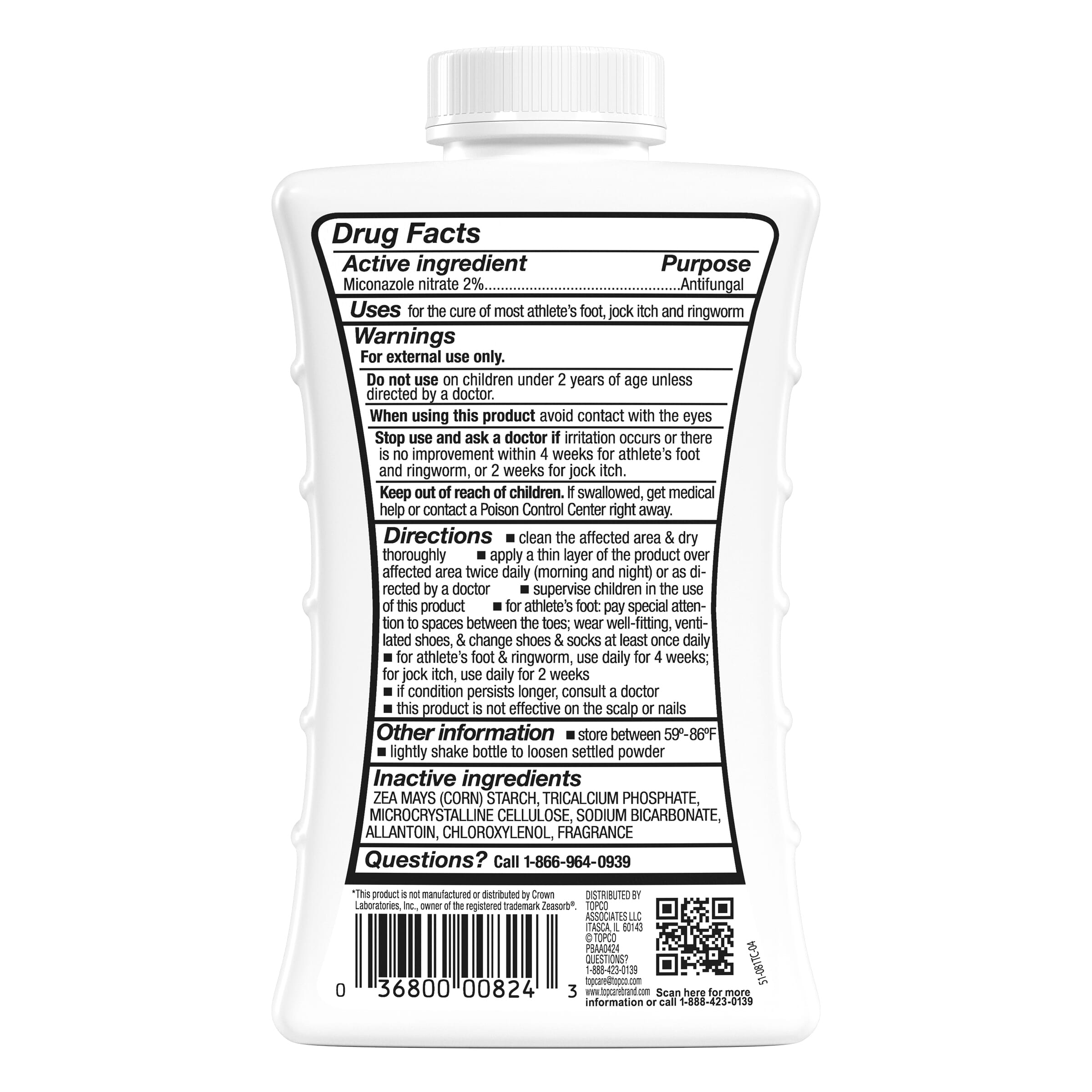 衛生日用品 TOFO TopCare Health Miconazorb AF Antifungal Powder 2.5 oz - TopCare