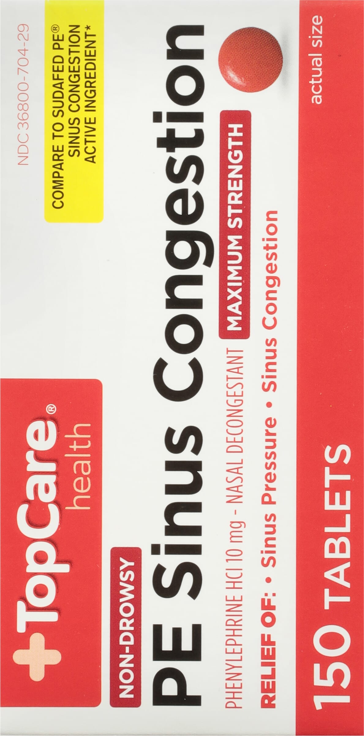 健康・医学 ropipi TopCare Health 10 Mg Maximum Strength Non-Drowsy PE Sinus