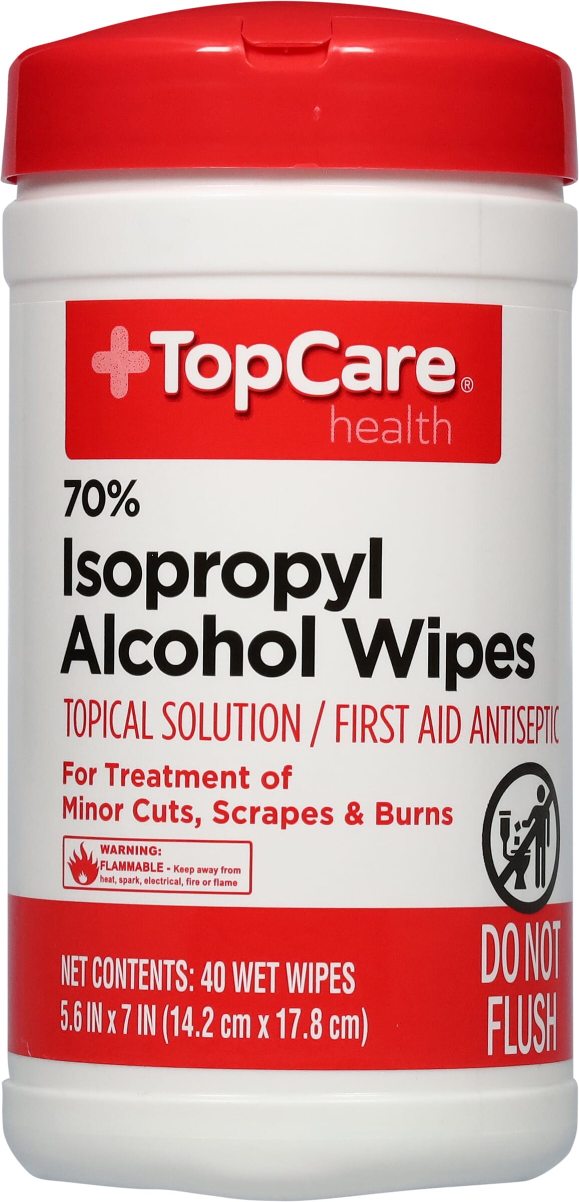 TopCare Health 70% Isopropyl Alcohol Wipes 40 Ea