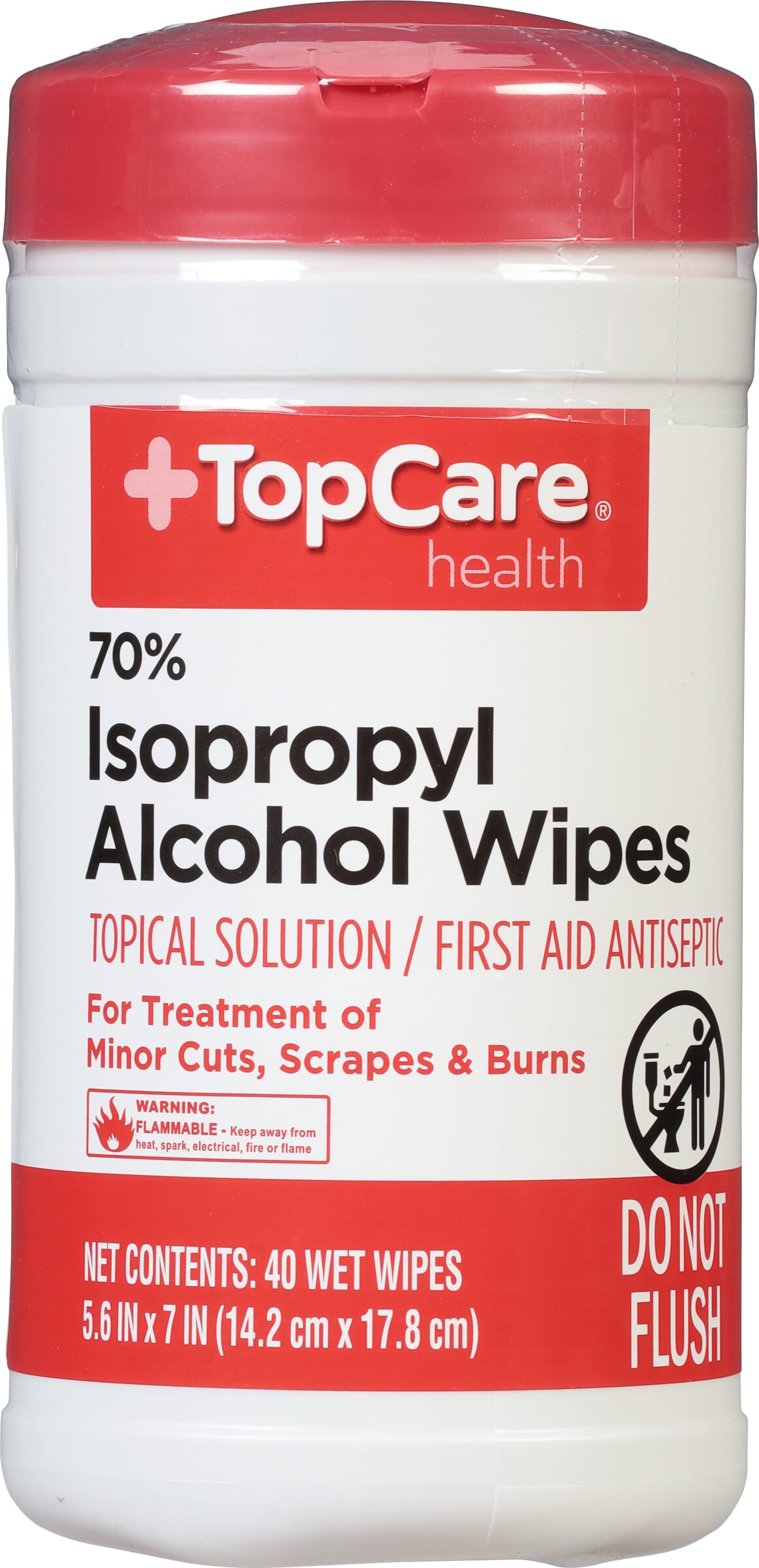 TopCare Health 70% Isopropyl Alcohol Wipes 40 Ea