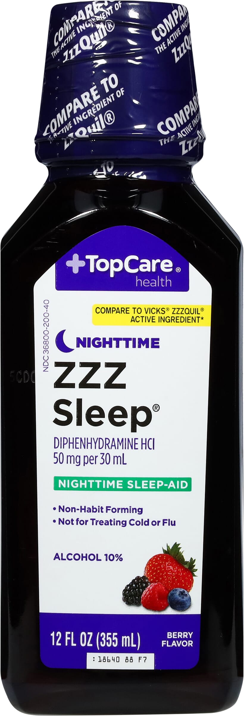 TopCare Health Nighttime Berry Flavor 50 mg per 30 ml ZZZ Sleep 12