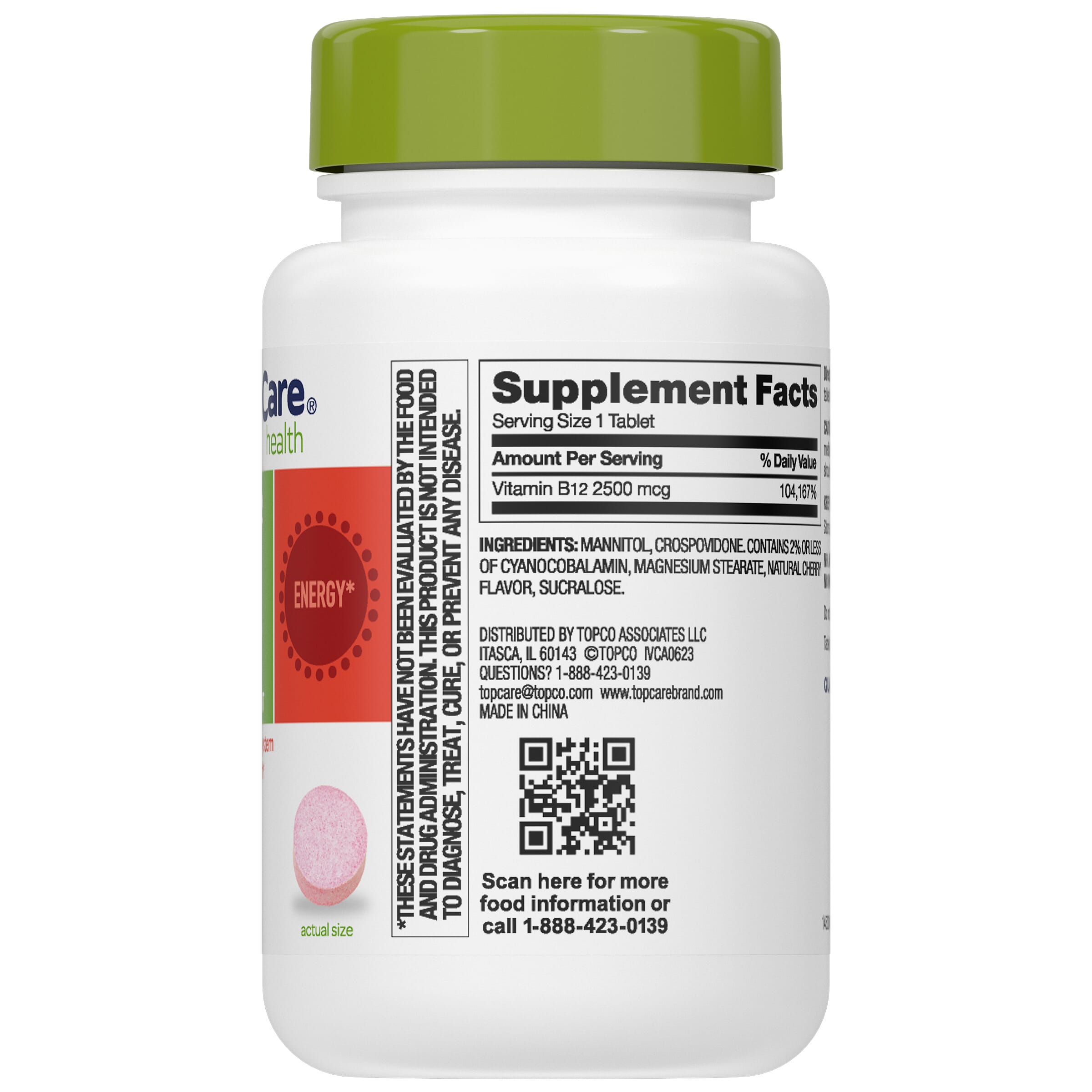 TopCare Health Quick Dissolve Natural Cherry Flavor 2500 mcg
