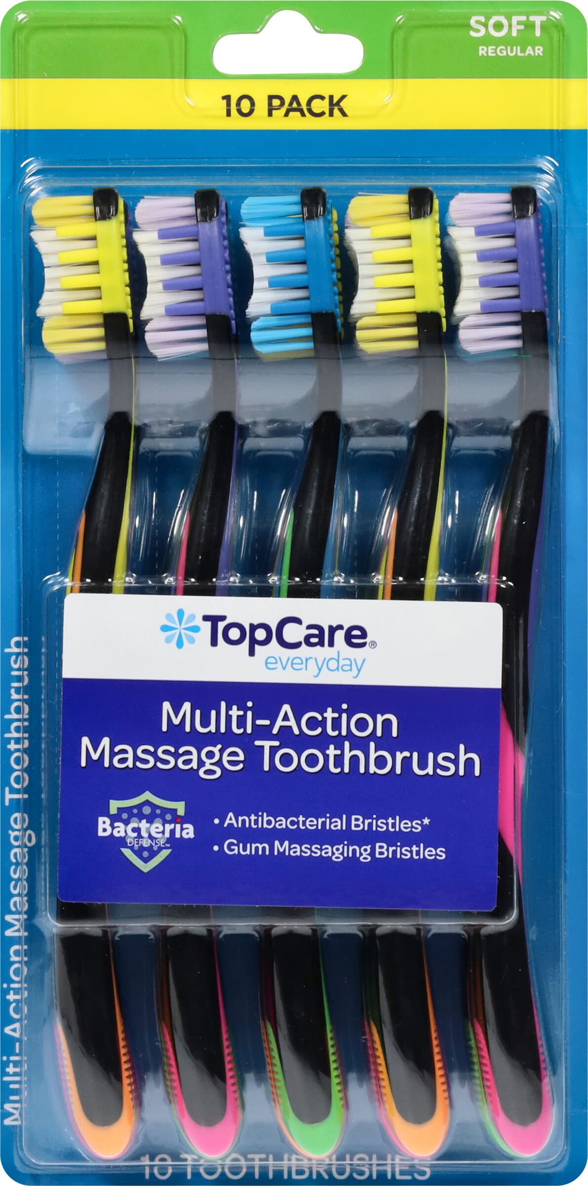TopCare Everyday Soft Regular Multi-Action Massage Toothbrushes 10 Ea