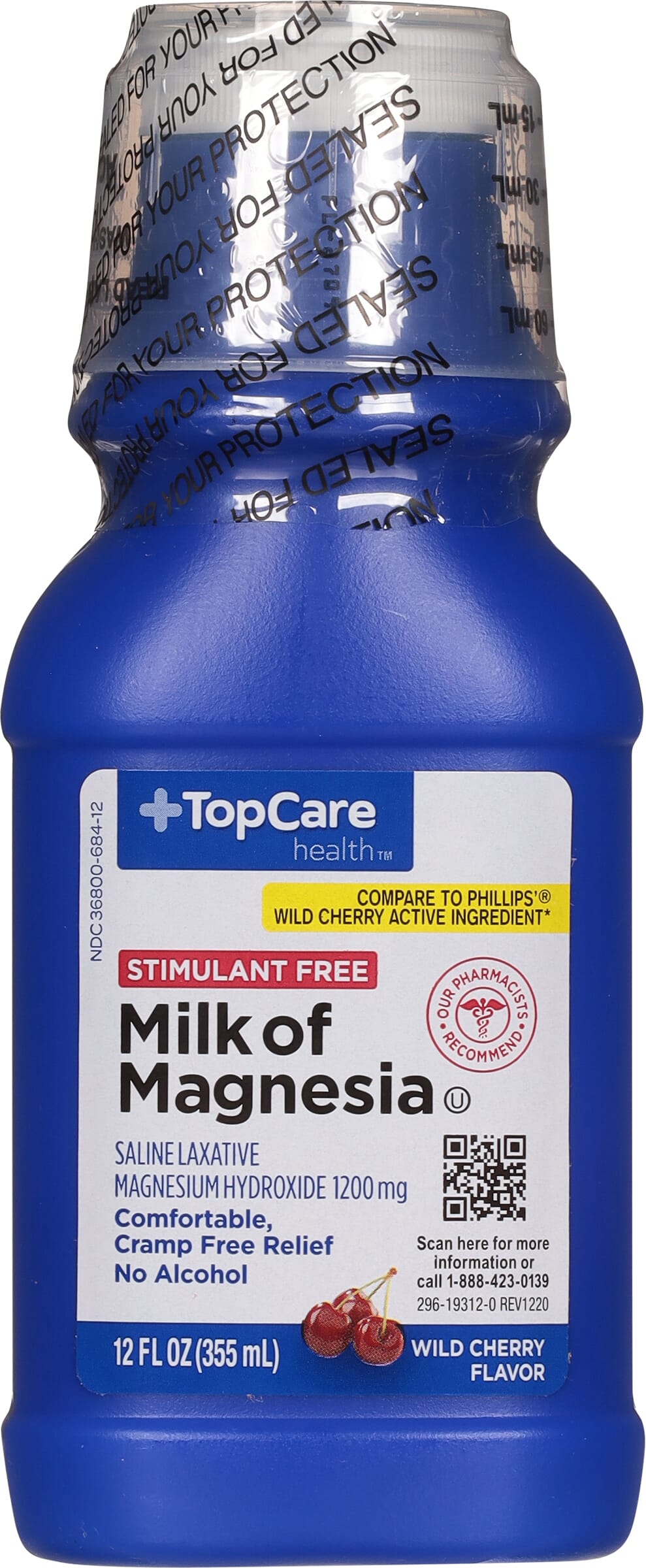 TopCare Health Wild Cherry Flavor Milk of Magnesia 12 Fl Oz