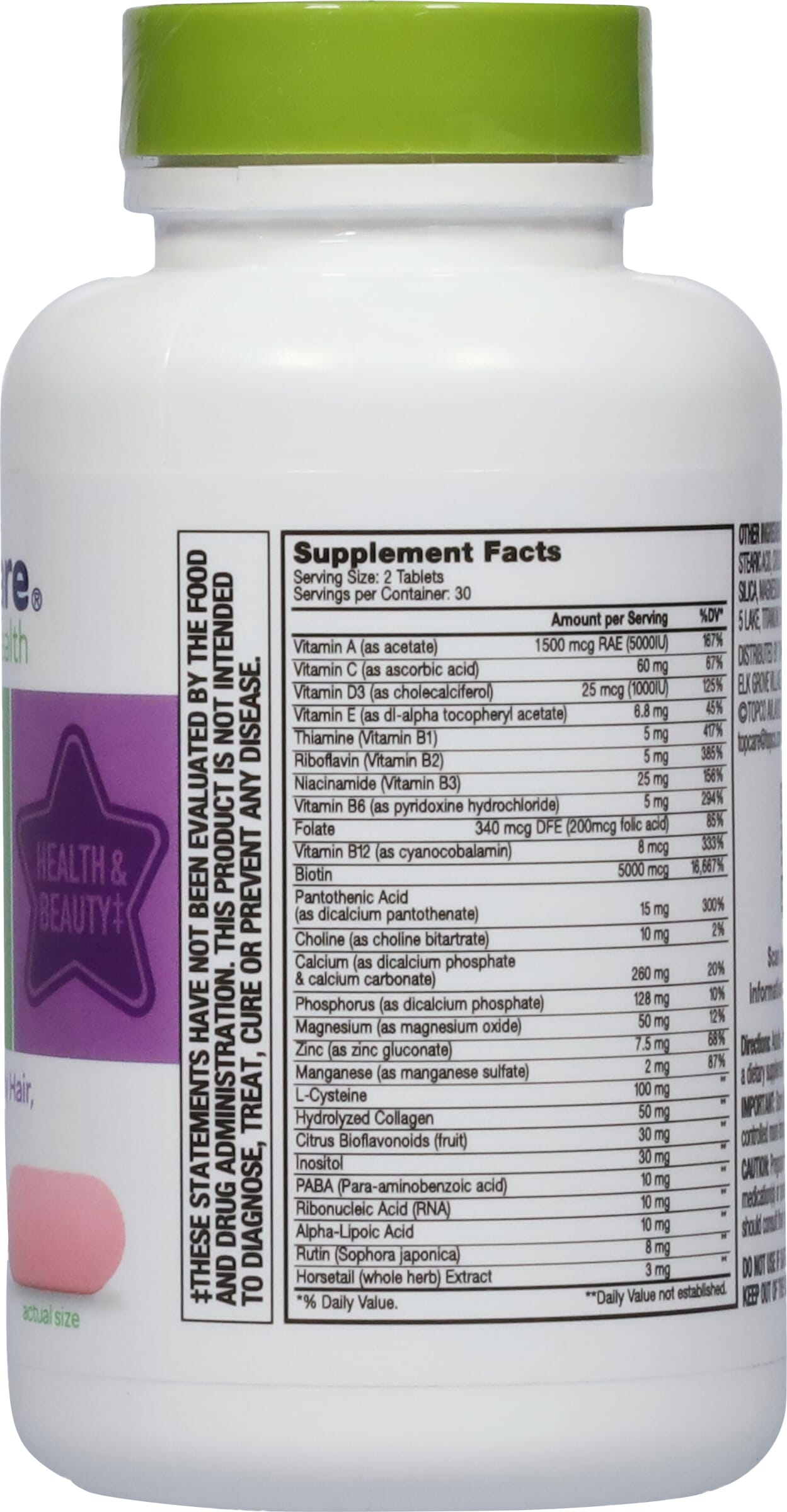 TopCare Health Hair Skin & Nails Multivitamin 60 Tablets