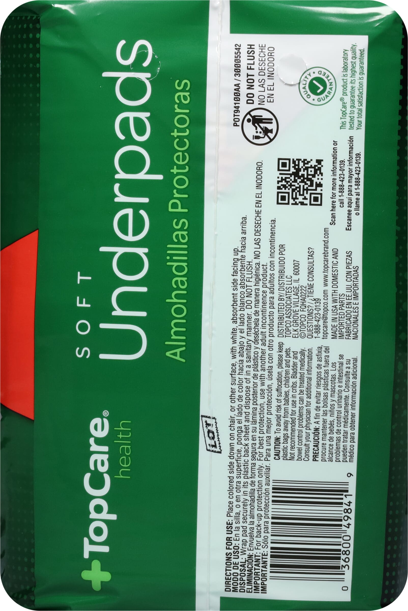 TopCare Health Soft Moderate Absorbency Underpads Large 18 Ea