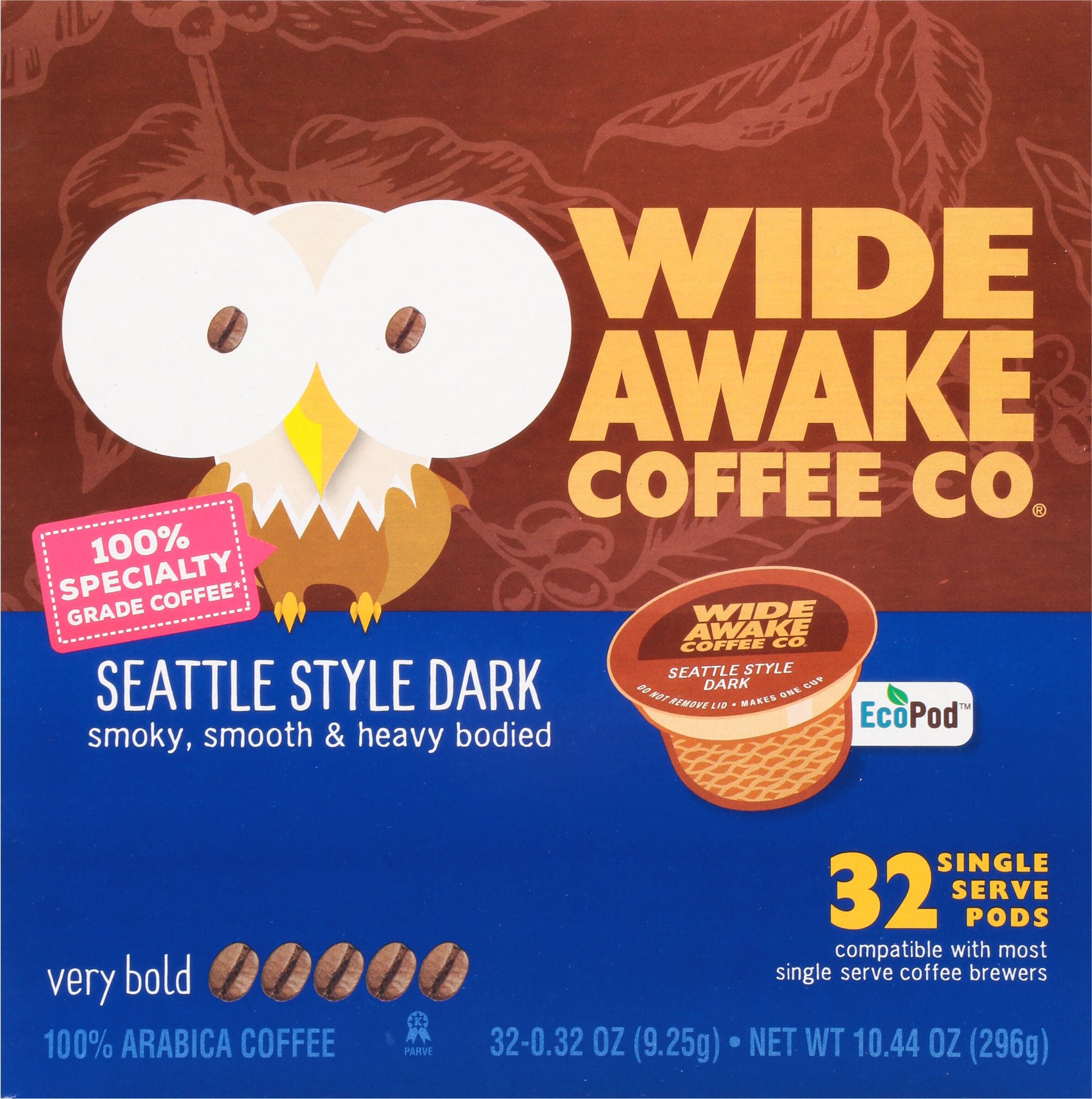 Seattle Style Dark Coffee Pods 32 ct | Wide Awake Coffee Co.
