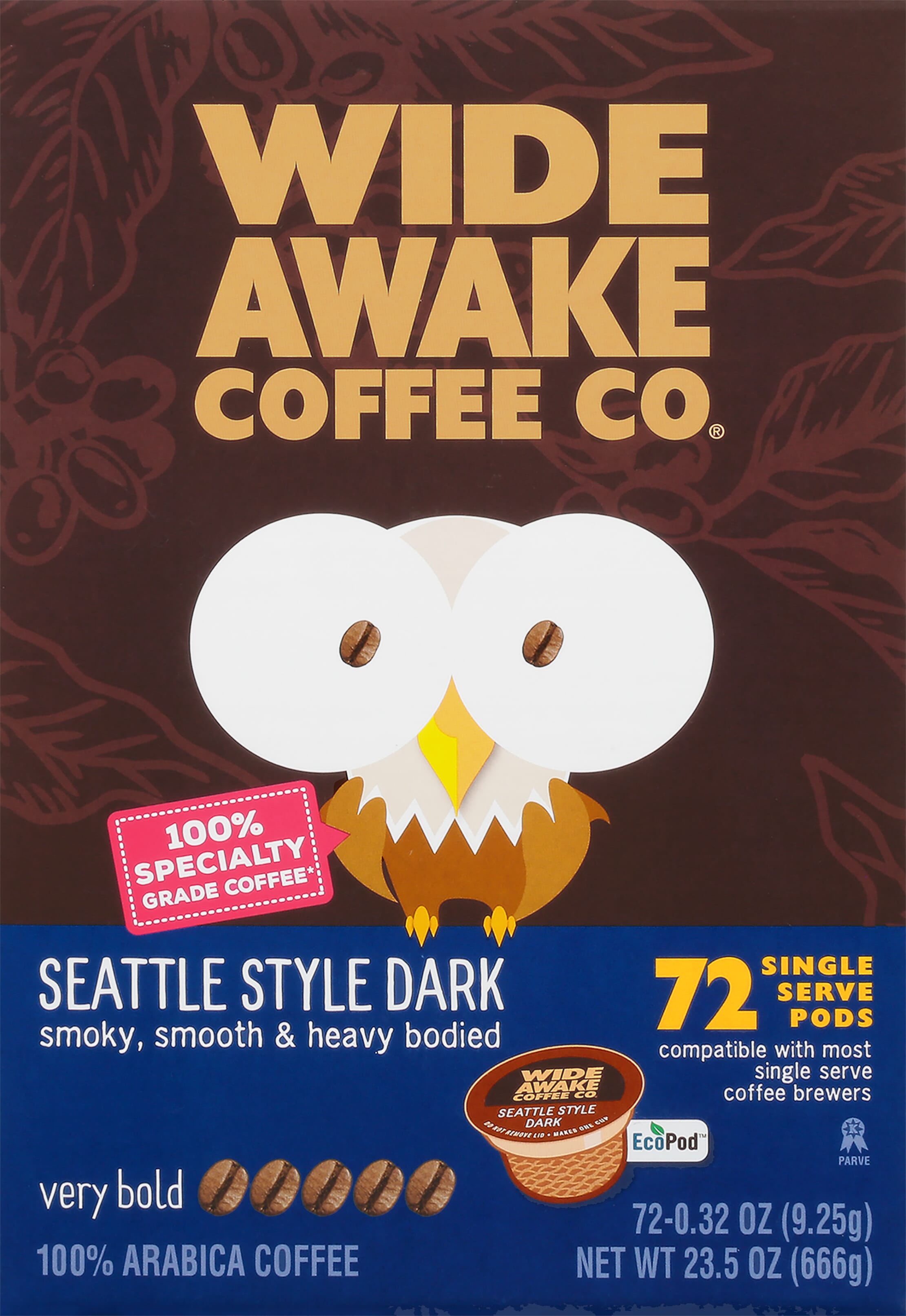 Wide Awake Coffee Co. Very Bold Single Serve Pods Seattle