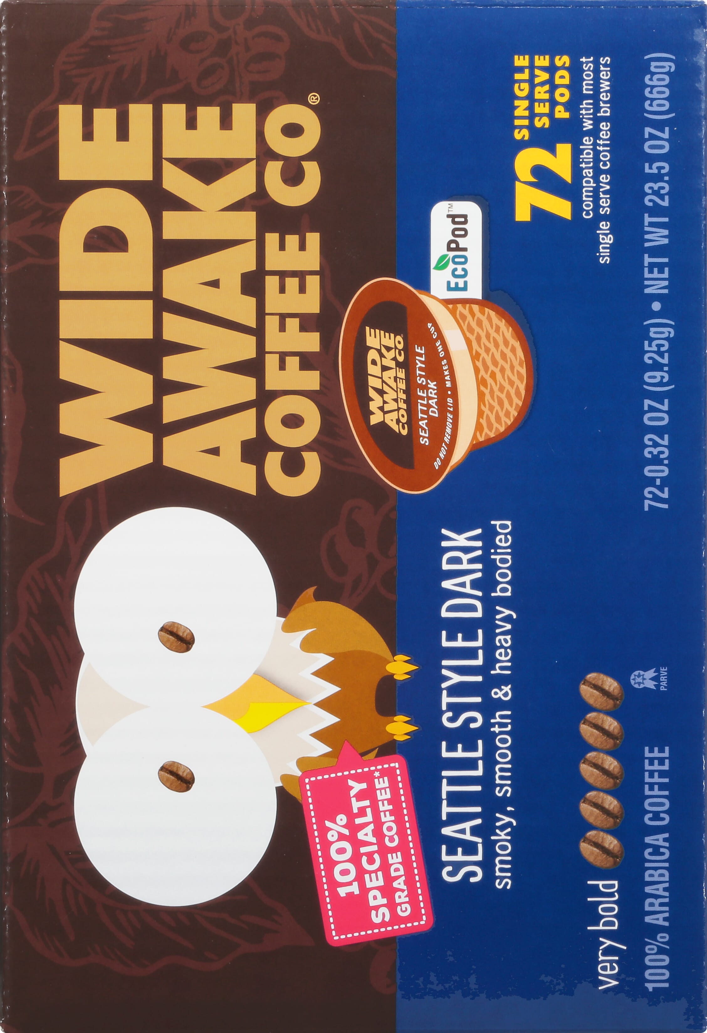 Wide Awake Coffee Co. Very Bold Single Serve Pods Seattle