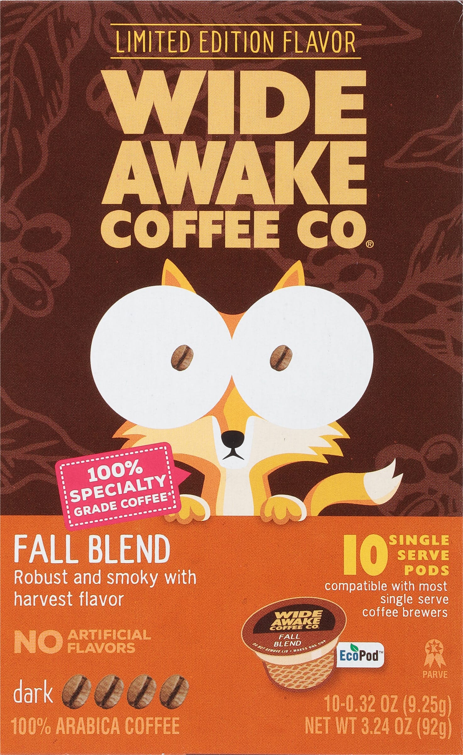Wide Awake Coffee Co. Dark 100% Arabica Fall Blend Coffee 10