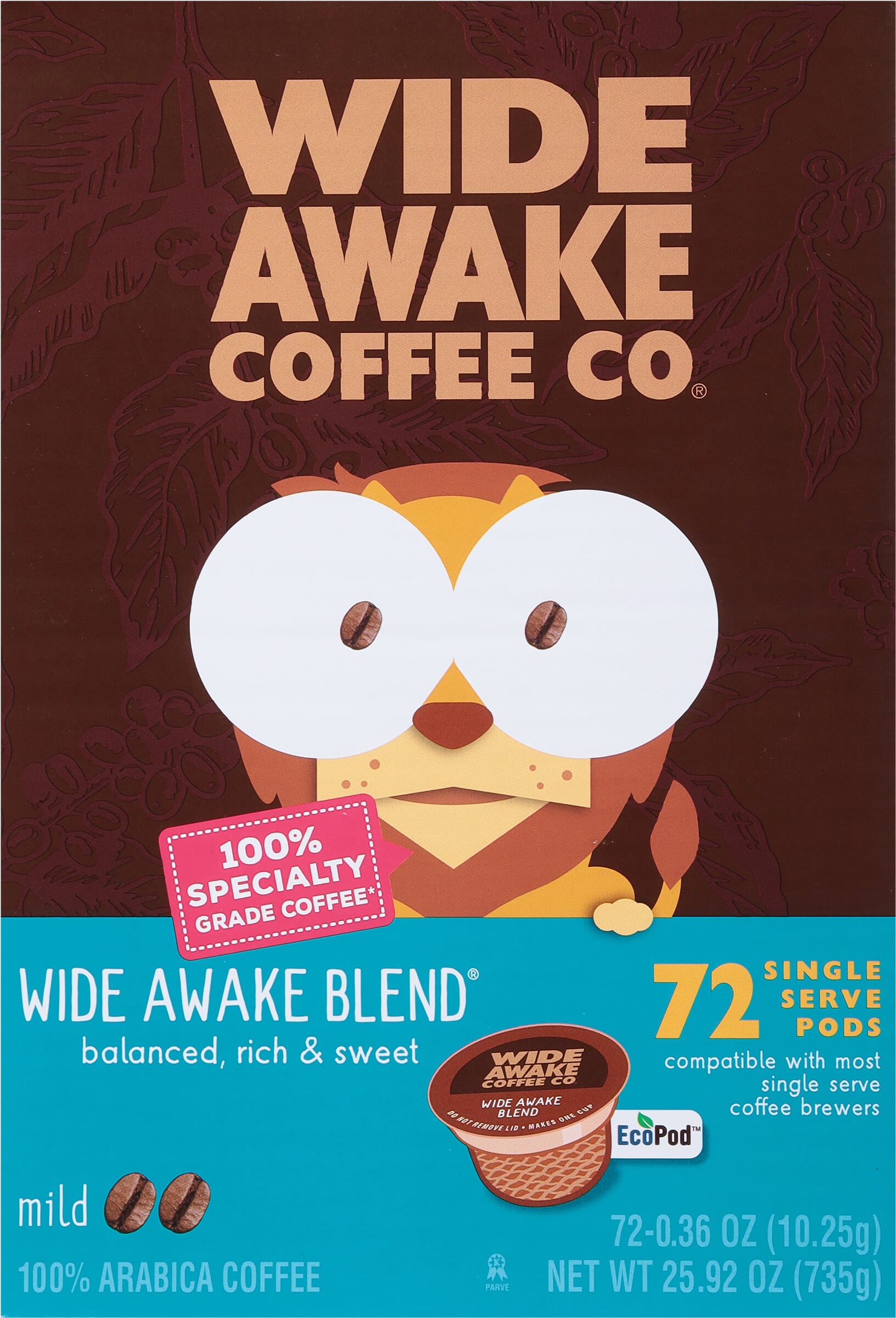 Wide Awake Blend Coffee Pods 72 ct | Wide Awake Coffee Co.